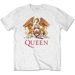 Rockoff Trade Herren Queen Classic Crest T-Shirt, Weiß (White White), Large von Rockoff Trade