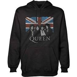 Rockoff Trade Herren Queen Vintage Union Jack Pullover Kapuzenpullover, Schwarz (Black Black), XX-Large von Rockoff Trade