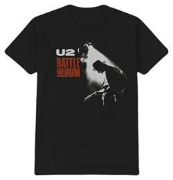 Rockoff Trade Unisex U2 Rattle and Hum T-Shirt, Schwarz/Weiß/Rot Gr. Small, Schwarz von Rockoff Trade