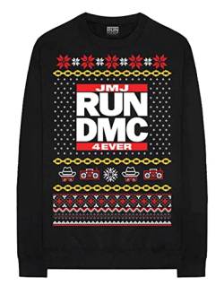 Run DMC Sweatshirt Christmas in Hollis Band Logo Nue offiziell Herren Schwarz M von Run DMC