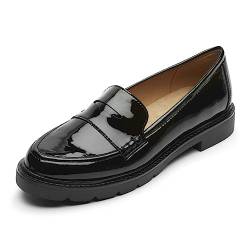 Rockport Damen Kacey Penny Loafer Flat, Schwarz Lack, 37.5 EU von Rockport