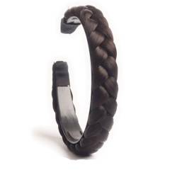 Rockreyoa Perücke Haarreifen Geflochtenes Stirnband mit Zähnen Zöpfe Haarband Damen Haarband-accessoires Braided Hairpiece Mode Kopfbedeckungen Haarschmuck für Frauen Haar Rutschfest Dunkelbraun von Rockreyoa