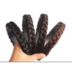 Rockreyoa Perücke Haarreifen Geflochtenes Stirnband mit Zähnen Zöpfe Haarband Damen Haarband-accessoires Braided Hairpiece Mode Kopfbedeckungen Haarschmuck für Frauen Haar Rutschfest Schwarzbraun von Rockreyoa