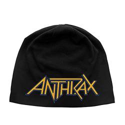 Anthrax Mütze Beanie Band Logo Nue offiziell Schwarz Jersey Print One Size von Rocks-off
