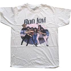 Bon Jovi T Shirt Breakout Band Logo Nue offiziell Herren Natural L von Rocks-off