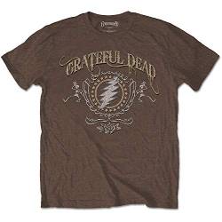 Brown The Grateful Dead Bolt offiziell Männer T-Shirt Herren (Small) von Rocks-off
