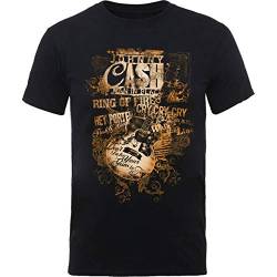 Johnny Cash Guitar Song Titles offiziell Männer T-Shirt Herren (X-Large) von Rocks-off