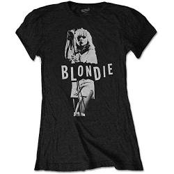 Ladies Blondie Debbie Harry Mic Stand offiziell Frauen T-Shirt Damen (Large) von Rocks-off