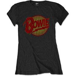 Ladies David Bowie Logo offiziell Frauen T-Shirt Damen (Small) von Rocks-off