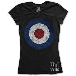 Ladies The Who Black Target Logo Distressed offiziell Frauen T-Shirt Damen (Medium) von Rocks-off