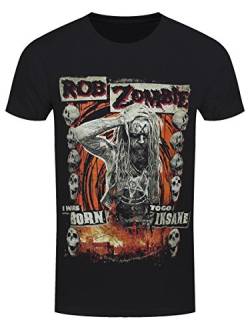 Rob Zombie Herren T-Shirt Born To Go Insane schwarz von Rocks-off