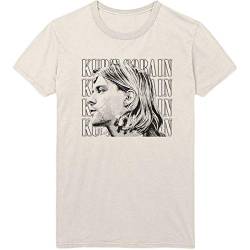 Sand Kurt Cobain Face Profile Nirvana offiziell Männer T-Shirt Herren (Large) von Rocks-off