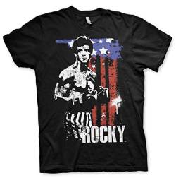 Rocky Offizielles Lizenzprodukt American Flag Herren T-Shirt (Schwarz), Large von Rocky