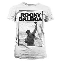 Rocky Offizielles Lizenzprodukt Balboa - It Ain't Over Damen T-Shirt (Weiß), Large von Rocky