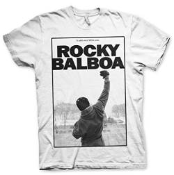 Rocky Offizielles Lizenzprodukt Balboa - It Ain't Over Groß & Hoch Herren T-Shirt (Weiß), 4X-Large von Rocky