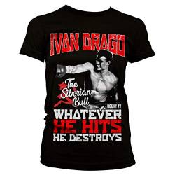 Rocky Offizielles Lizenzprodukt Ivan Drago - The Siberian Bull Damen T-Shirt (Schwarz), Large von Rocky