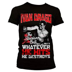 Rocky Offizielles Lizenzprodukt Ivan Drago - The Siberian Bull Damen T-Shirt (Schwarz), X-Large von Rocky