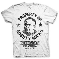 Rocky Offizielles Lizenzprodukt Mighty Mick's Gym Herren T-Shirt (Weiß), Medium von Rocky