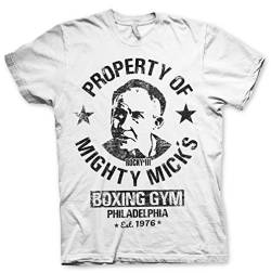 Rocky Offizielles Lizenzprodukt Mighty Mick's Gym Herren T-Shirt (Weiß), X-Large von Rocky
