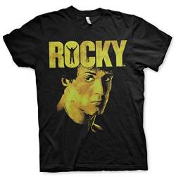 Rocky Offizielles Lizenzprodukt Sylvester Stallone Herren T-Shirt (Schwarz), Large von Rocky