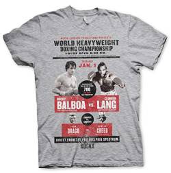 Rocky Offizielles Lizenzprodukt World Heavyweight Poster Herren T-Shirt (Heather Gray), Large von Rocky