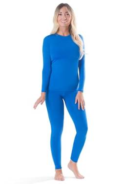 Rocky Thermounterwäsche für Damen (lange Unterhose Thermo-Set) Shirt & Hose, Basisschicht mit Leggings/Hose, Ski/Extreme Kälte, Blau, XXX-Large von Rocky