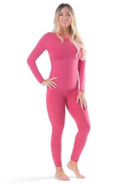 Rocky Thermounterwäsche für Damen (lange Unterhose Thermo-Set) Shirt & Hose, Basisschicht mit Leggings/Hose, Ski/Extreme Kälte, Mauve Pink, Large von Rocky