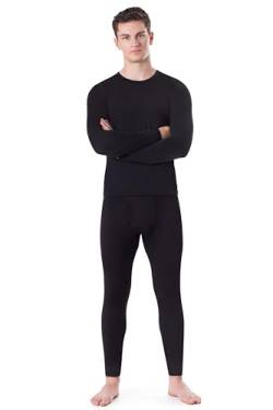 Rocky Thermounterwäsche für Herren (lange Unterhose Thermo-Set) Shirt & Hose, Basisschicht mit Leggings/Hose, Ski/extreme Kälte, Schwarz, XXX-Large von Rocky