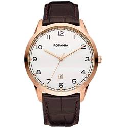Rodania 26087 – 33 – Armbanduhr Herren, Lederband braun von Rodania