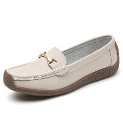 Rodawu Mokassins Damen Schuhe Klassisch Loafers Gemütlich Slip on Freizeitschuhe Flache Fahren Schuhe Slippers Beige EU39 von Rodawu