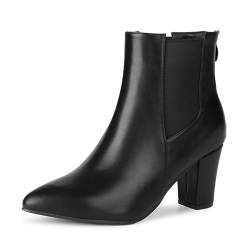 Rodawu Stiefeletten Damen Chelsea Boots Damen Stiefeletten Damen mit Absatz Ankle Boots Damen Schwarz 40 von Rodawu