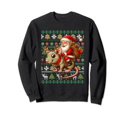 Santa Riding Reindeer Rat Christmas Sweater Rodent Lover Sweatshirt von Rodent Christmas Costume