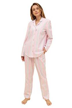 Rösch Pyjama Winterwarm im Herrenhemd-Stil Streifen Flanell 100% Baumwolle 1233262 46 11673 von Rösch