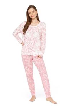 Rösch Pyjama Winterwarm im rosa Druck-Mix Kuschelig 100% Baumwolle 1233522 46 16588 von Rösch