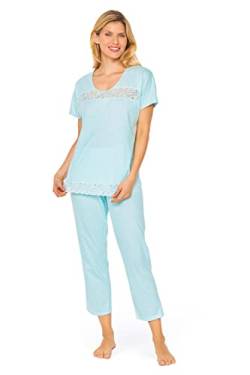 Rösch Pyjama mit feinen Spitzendetails Uni Elegant 100% Baumwolle 1233167 44 16502 von Rösch