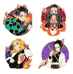 Roffatide Anime Brosche Pin 4 PCS Emaille Pin Set Legierung Cosplay Zubehör für Jacken Shirts Rucksäcke Dekoration Geschenk für Frauen Männer von Roffatide