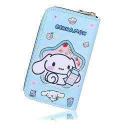 Roffatide Anime Cinnamoroll Brieftaschen Reißverschluss Brieftasche Kunstleder Lange Brieftasche für Frauen Männer Damen Geldbörse von Roffatide