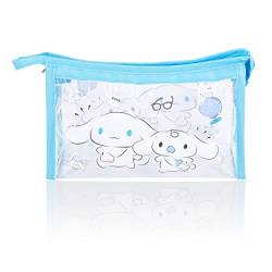 Roffatide Anime Cinnamoroll Klare Kosmetiktasche Wasserdichtes Kosmetiketui PVC Kulturbeutel Reise-Reißverschluss-Etui Packtasche für Frauen Blau von Roffatide