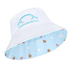 Roffatide Anime Cinnamoroll Melody Eimer Hut für Jungen Mädchen Kuromi Baumwolle drucken Fischerhut faltbar Sonnenhut von Roffatide
