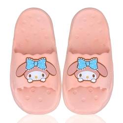 Roffatide Anime Cinnamoroll My Melody Kuromi Slides für Mädchen Hausschuhe Rutschfeste Badesandalen Gummipantoffeln Rosa 39/40 von Roffatide