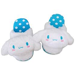 Roffatide Anime Cinnamoroll Nette Plüsch Hausschuhe Open Back Floor Innenschuhe Fuzzy Hausschuhe mit Gummisohle für Frauen von Roffatide