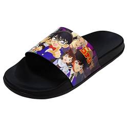 Roffatide Anime Detective Conan Hausschuhe Badezimmer Hausschuhe Rutschfeste Duschrutsche Sandale Innen- und Außenhausschuhe für Unisex 40-41 von Roffatide