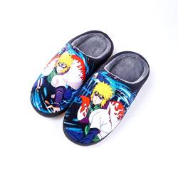 Roffatide Anime Fuzzy Minato Hausschuhe Geschlossene Zehe offen zurück Hausschuhe mit Gummisohle Hausschuhe rutschfest Indoor Plüsch Schuhe für Frauen Männer Euro 40-41 von Roffatide