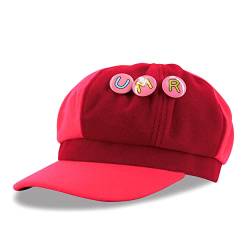 Roffatide Anime Himouto Umaru-chan Ballonmützen Ivy Flatcap aus Fleece in Colorblock-Optik Rot Baskenmütze für Damen von Roffatide