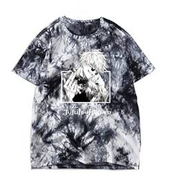 Roffatide Anime Jujutsu Kaisen Tie Dye T-Shirt für Männer Frauen Kurzarm Baumwolle Rundhals T-Shirt Bedrucktes T-Shirt 4XL von Roffatide