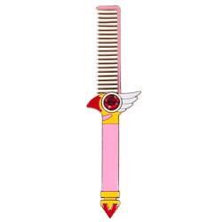 Roffatide Anime Kamm Make-up Haar Kamm Rosa Haar Detangling Kamm mit Flügel Form Metall Feine Zähne Für Freundin Mädchen Frauen von Roffatide