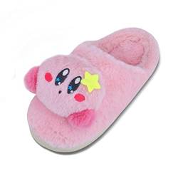 Roffatide Anime Kirby Fuzzy Slippers Rosa Hauspantoffeln Closed Toe Open Back Foam Slippers mit Gummisohle für Frauen Mädchen 35 2/3-37 1/3 von Roffatide