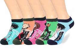 Roffatide Anime My Hero Academia Ankle Socks 5 Paare Low Cut Socks Cosplay No Show Socken Für Frauen Männer von Roffatide