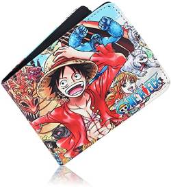 Roffatide Anime One Piece Geldbörsen für Herren Bi-Fold-Brieftasche Short Kunstleder Travel Slim Wallet mit ID-Fenster von Roffatide