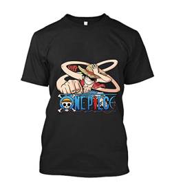 Roffatide Anime One Piece Ruffy T-Shirt Männer 100% Baumwolle Kurzarm-T-Shirt mit Rundhalsausschnitt Bedrucktes T-Shirt XXL von Roffatide